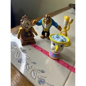 Disney Beauty and the Beast‎ Cogsworth Chip Lumiere Toy Figures Set
